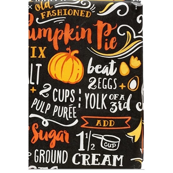 Vinyl Peva Tablecloth Chalkboard Pumpkin Pie Recipe 60x102 Rectangle Thanksgivin - Picture 1 of 3
